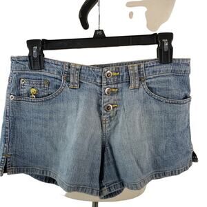 Duck Head Vintage Denim Blue Jeans Shorty Mini Shorts Button Fly Ducks Size 5